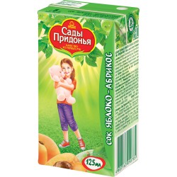 Сок для детей Сады Придонья яблоко абрикос с мякотью с 5 мес 125 мл