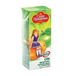 Сок для детей Сады Придонья яблоко абрикос с мякотью с 5 мес 200 мл